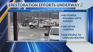 Deep East Texas Electric Cooperative makes restoration efforts amidst power outages