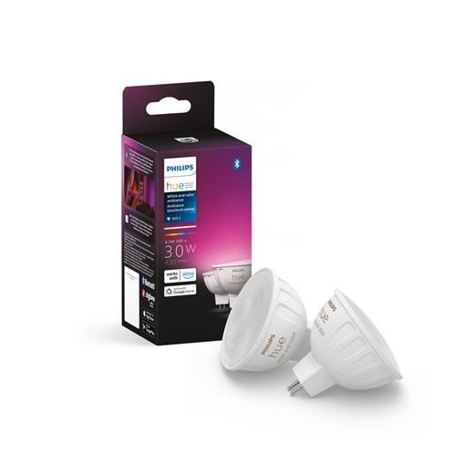 Reviews for Philips Hue 30-Watt Equivalent Color Changing MR16 LED Smart Light bulb 2200-6500K (2-Pack) | Pg 2 - The Home Depot