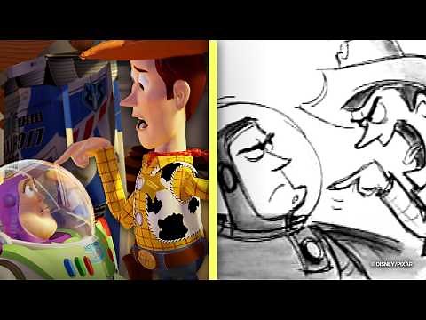 Toy Story Side by Side | "Falling with Style" Scene | Storyboards vs Film