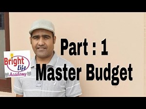 Master Budget Part 1|| Budgeting For Planning & Control||Trading Concern