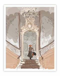Sound of Music Entr-acte Art Print - Vintage Staircase Illustration - Gift for Musical Fans - Etsy