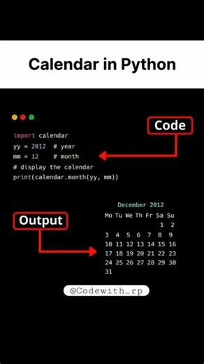 Python calendar coding!#trending #shorts #viral #python #calendar #coding #new ‪@TechnicalGuruji‬