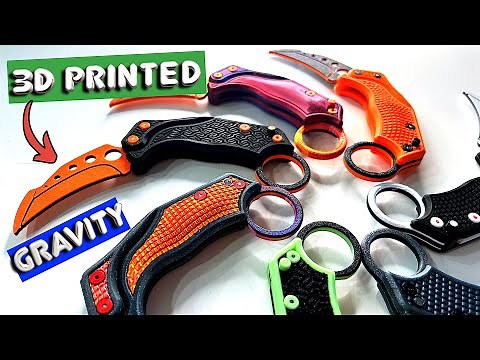 Gravity X Karambit Fidget Toy Knife Fully 3D Printed