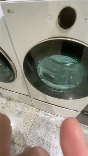 LG AI front load washer and gas dryer white