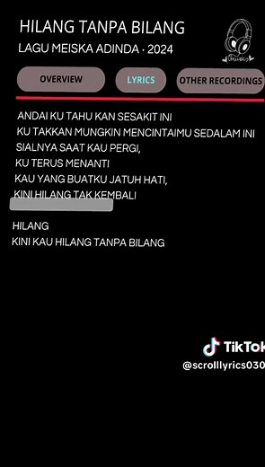Hilang Tanpa Bilang - Lirik Lagu Meiska