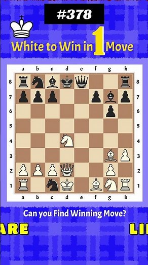 Mate in 1 Move: #378 Spot The Winning Move, #chess #shorts #trending #matein #tactics #beginner #win