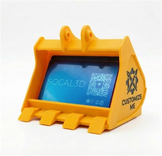 Excavator Bucket Business Card Holder – Construction Desk Organizer – Custom Colors & Company Logo - Personalized - Etsy