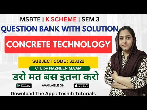 Concrete Technology Question Bank I CTE | MSBTE | K Scheme | Toshib Tutorials