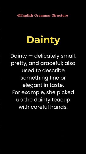 English Vocabulary | Dainty | #english #learnenglish #shorts