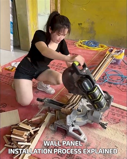 Wall Panel Installation Process Explained #PowerTools #DrywallWork #SimpleBuild | YNP Media