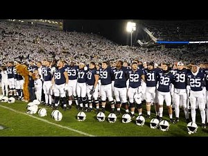 Penn State football sings the Alma Mater after beating Michigan in the Whiteout