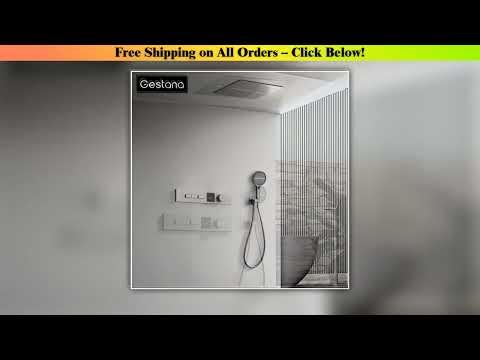 Luxury Bathroom Gunmetal Brass LED Temp Display Shower Sysetem Ceiling- Embedded 2 function