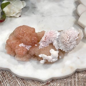 Pink Stilbite Zeolite on Matrix | Soft Blush Pink Crystals | Natural Indian Zeolite Specimen - Etsy
