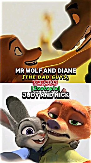 Mr. Wolf and Diane Foxington vs Nick Wilde and Judy Hopps #thebadguys #zootopia
