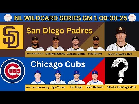 NL WC SERIES: San Diego Padres @ Chicago Cubs LIVE PLAY-BY-PLAY (09-30-25) #cubs #padres