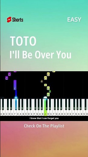 Toto - I'll Be Over You - EASY Piano TUTORIAL by Piano Fun Play #shorts