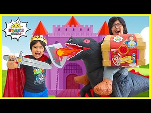 King Ryan vs Powerful Dragon Daddy for the Mystery Treasure Chest!! - Videos For Kids