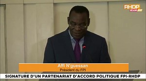 3.4K views · 141 reactions | #politique | Signature d'accord de partenariat FPI-RHDP: Un acte d'humilité et d'ouverture du RHDP en tant que parti au pouvoir selon Pascal Affi N'guessan, Président du FPI | RHDP Breaking News | Facebook