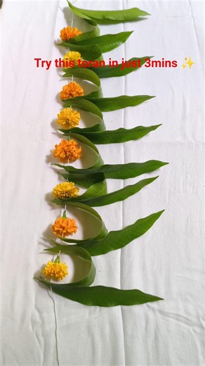 Mango leaves toran/Toran for Gudi Padwa. #toran #bandarwal #flowertoran #doortoran #shortsvideos