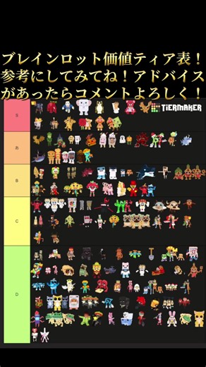 ブレインロット価値ティア表最新版