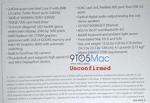 Unlikely new MacBook Pro specs label surfaces: 2560 x 1600 display, USB 3.0 ports, thin as Air - 9to5Mac
