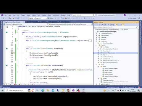 crud operation in dotnet core using sql server | crud operation in mvc without entity framework