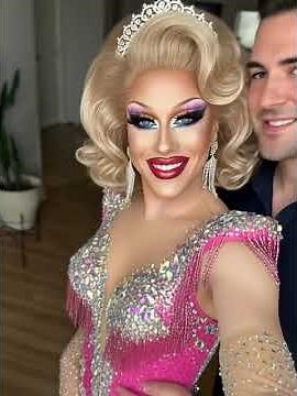 Drag queen Brooke shares a nice kiss with a straight man