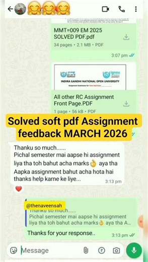 IGNOU SOLVED ASSIGNMENT MARCH 2025-26/ #ignousolvedassignment #ignouexam #ignou2026 #viralshorts