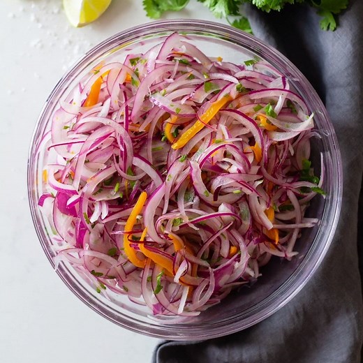 RECIPE >> https://greenhealthycooking.com/peruvian-salsa-criolla/ Salsa Criolla is a typical Peruvian red onion salsa to add on top of pretty much anything and everything. It basically transforms any dish into an absolute delight! | Green Healthy Cooking
