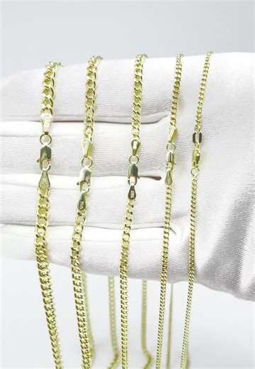 Curb Cuban Link Chain Necklace Real 14K Yellow Gold Women Men Sz 16" - 24" 1.9mm-4.75mm - Etsy