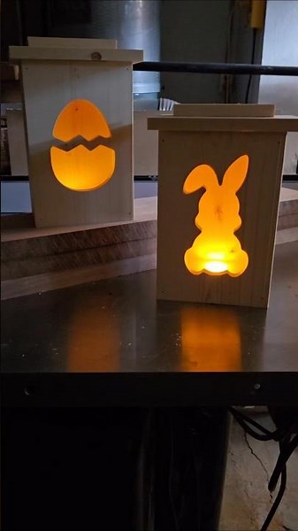 Easter Woodworking 🐰🐣 From router template to wood lantern! #woodworking #diy #easter