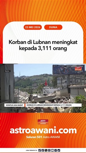 Serangan udara Israel di selatan Lubnan dilaporkan mengorbankan sekurang-kurangnya 11 orang termasuk paramedik dan kanak-kanak, ketika ketegangan meningkat walaupun perjanjian gencatan senjata masih berkuat kuasa. #AWANInews