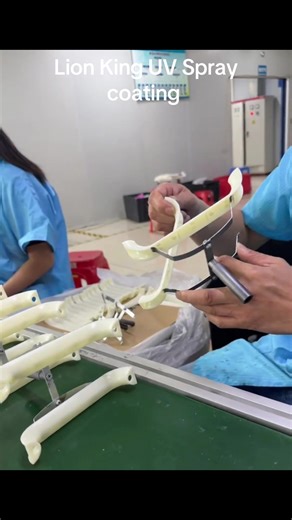 Lion King UV spray coating line for plastic door handles #pvdvacuumcoating #coatingequipment #uvspray #uvcoating #pvdcoatingmachine