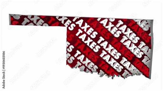 Oklahoma Taxes State Map OK Income Property Rate High Pay Less File Return Refund 3d Animation