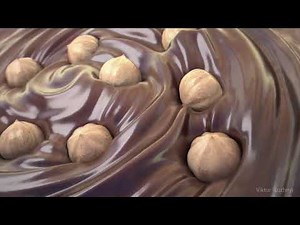 Nuts, chocolate,drop.Houdini + hip file,Redshift render