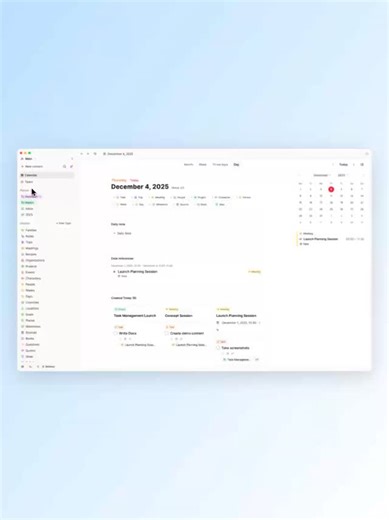 Capacities on Instagram: "Task management just got way simpler! Easily create a task anywhere within Capacities using our task modal. Tasks you create will instantly show up in your tasks dashboard where you can start processing and actioning them. Tasks will also automatically show up on your daily note for the date you assigned them to ✅ 💡 Tip: you can use our handy keyboard shortcut command+shift+T to activate the task modal anywhere"