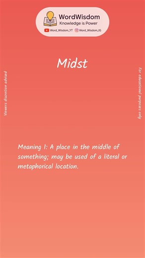 What does "Midst" mean? | English vocabulary shorts | #midst #wordwisdom