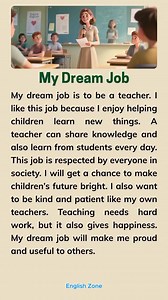 155K views · 3.3K reactions | My Dream  Job || Improve Your English Reading Skill  #DreamJob #dreams #English #learnenglish #reading | English Zone | Facebook