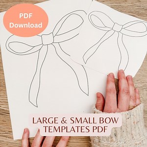 Simple Bow Templates- PDF Download- Digital Stick and Stitch Designs- PDF Version- Instant Download- Print at Home- Two Sizes - Etsy