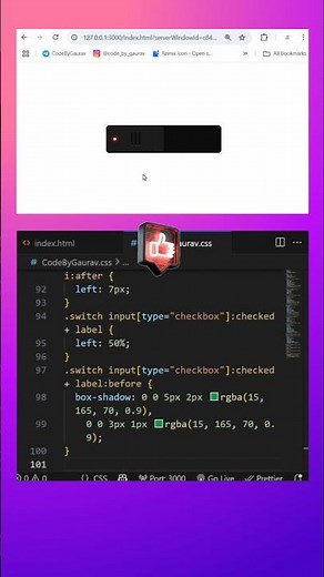 Animated Toggle Switch | HTML CSS Only #webdevelopment #htmlcss #animation