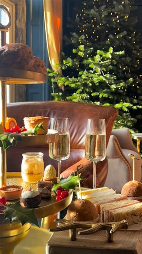 Our festive afternoon tea is superbly seasonal, with cranberry scones, turkey and stuffing sandwiches, pig-in-blanket sausage roll, after eight tarts, mini Christmas puds and lots more to enjoy. Enjoy beautiful country house Christmas surroundings and award-winning food and hospitality. 🎄 🍰 | Simonstone Hall Hotel