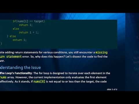 Resolving the missing return statement error in Java's searchInsert method