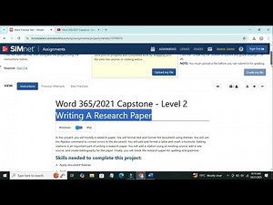 Word 365/2021 Capstone Level 2 | Writing a Research Paper | Step-by-Step Tutorial |SIMnet Help Guide