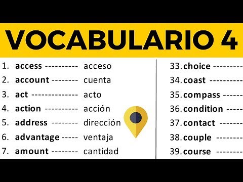 English Vocabulary with Pronunciation Lesson 4 of 8 [200 words in English and Spanish]