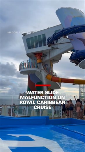 Videos show a hole in a broken water slide on the Royal Caribbean's Icon of the Seas cruise ship. Acrylic glass broke as a guest passed through the slide. A spokesperson said in a statement to CNN that the guest is being treated for injuries. https://cnn.it/4ouvgGL | CNN