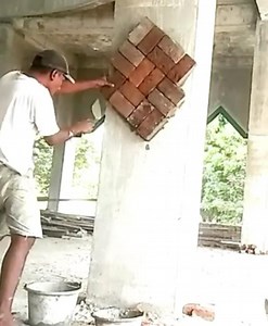 this is how to stick bricks on the pier | Andris Brick Art