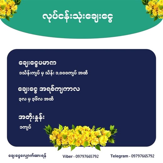 ချေးငွေလျှောက်ထားနည်းများ မျိုးစုံ