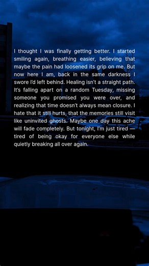 86K views · 1.2K reactions | Have you ever felt like healing just repeats itself — like pain never really leaves, it just hides for a while?  #QuotesForTheBrokenHearts #SadLoveStory #HeartbreakQuotes #EmotionalHealing #BrokenInside | Echoes of a Broken Heart | Facebook