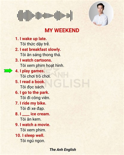 Luyện nghe tiếng Anh giao tiếp 'My Weekend' | The Anh English