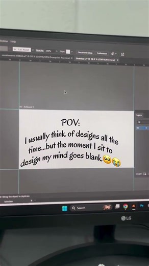 Ideas come anytime… except when I open my artboard 😭#graphicdesigner #ideas #designer